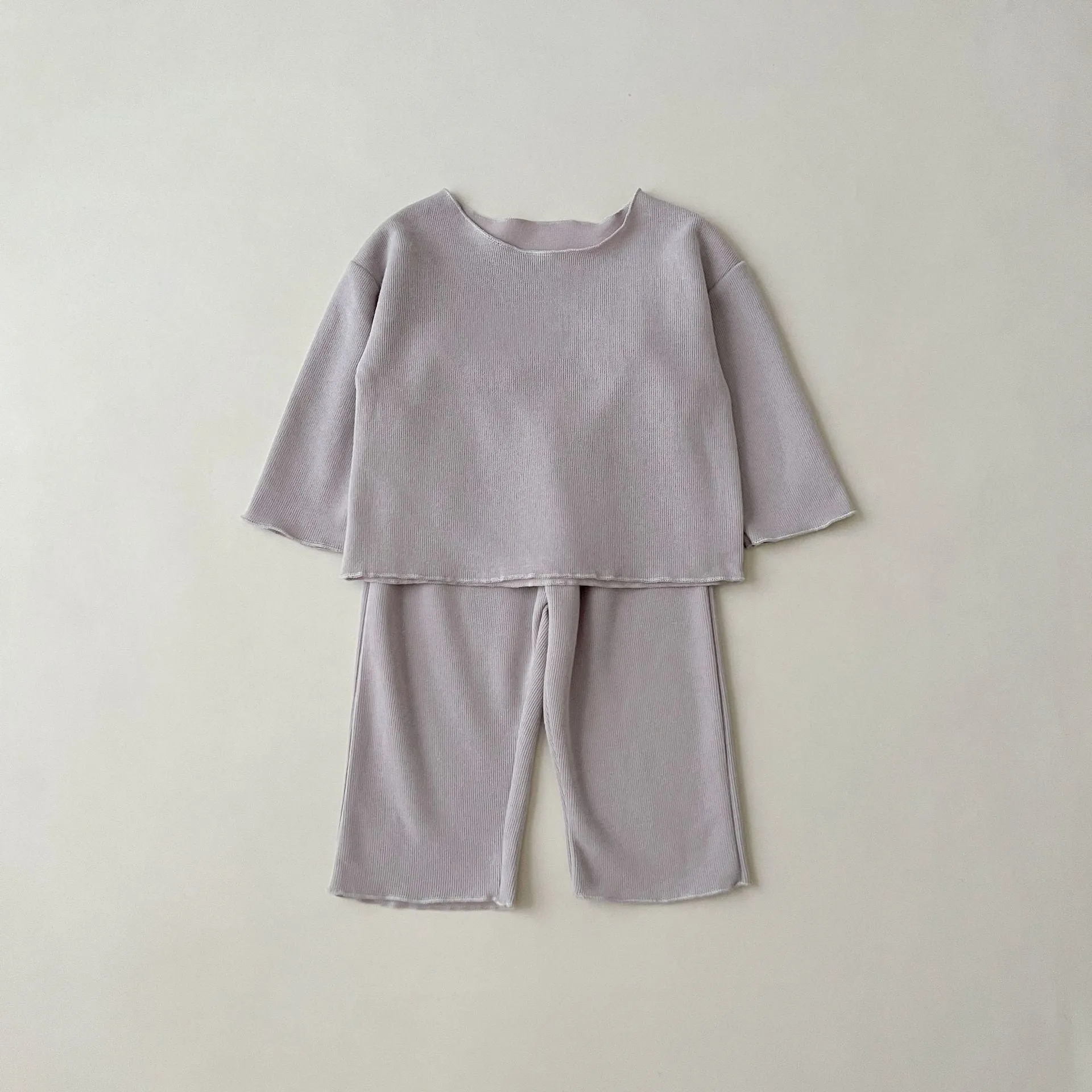 2 Pieces Set Baby Kid Girls Solid Color Tops And Pants Wholesale 23113084