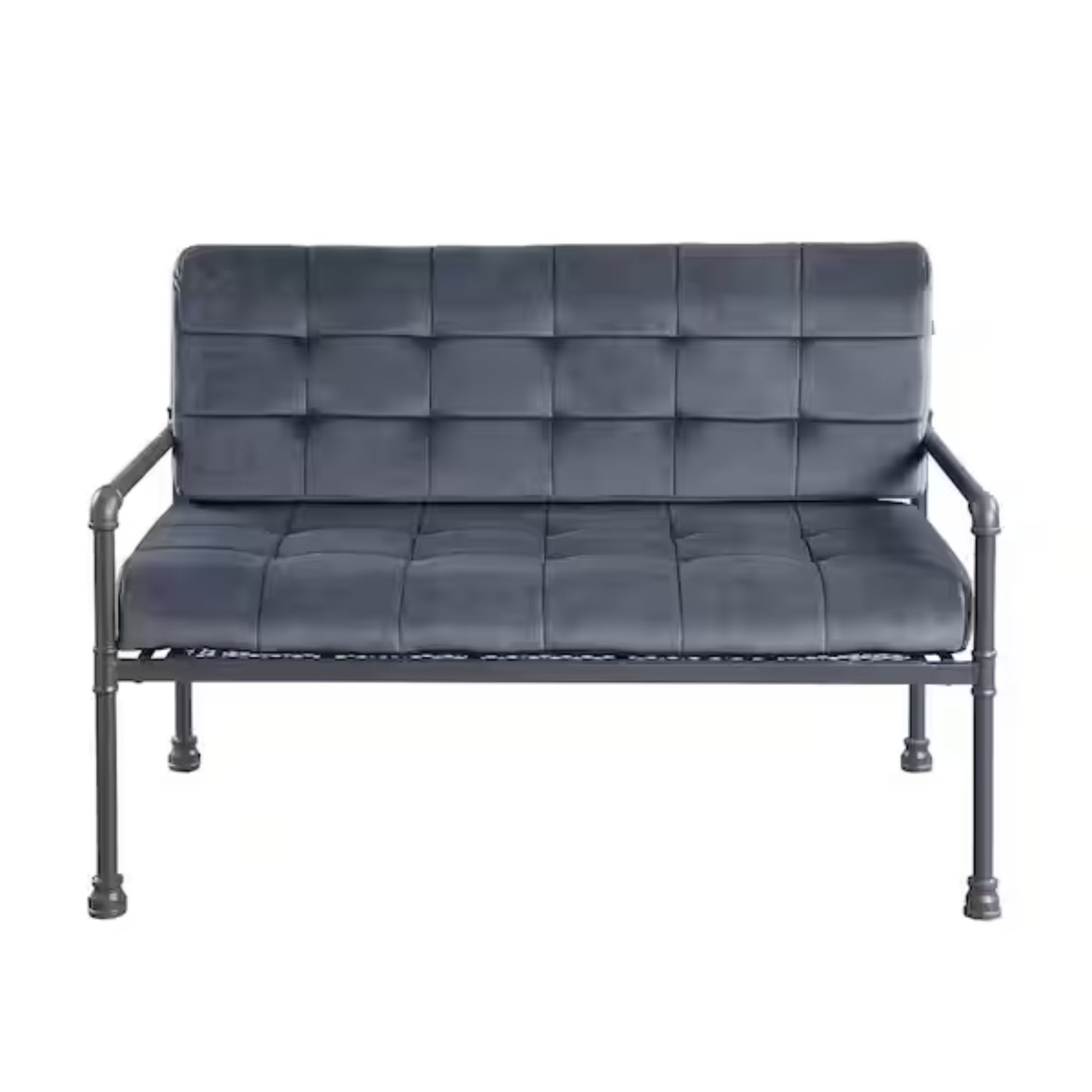 51 Gray Tufted Velvet And Gray Love Seat