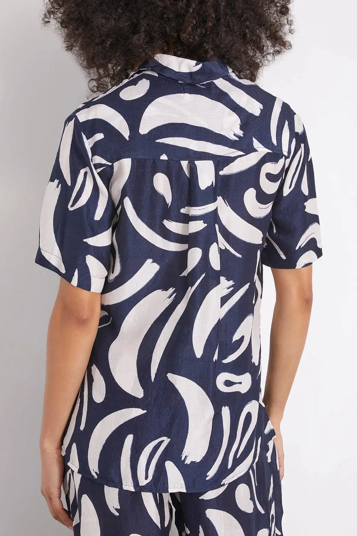 Albers Top in Navy Abstract Brushes