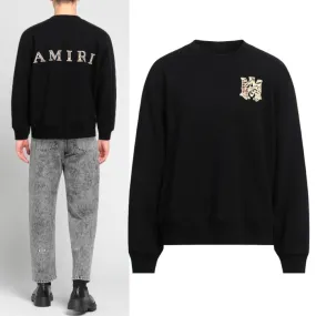 AMIRI  |Crew Neck Street Style Long Sleeves Plain Cotton Logo