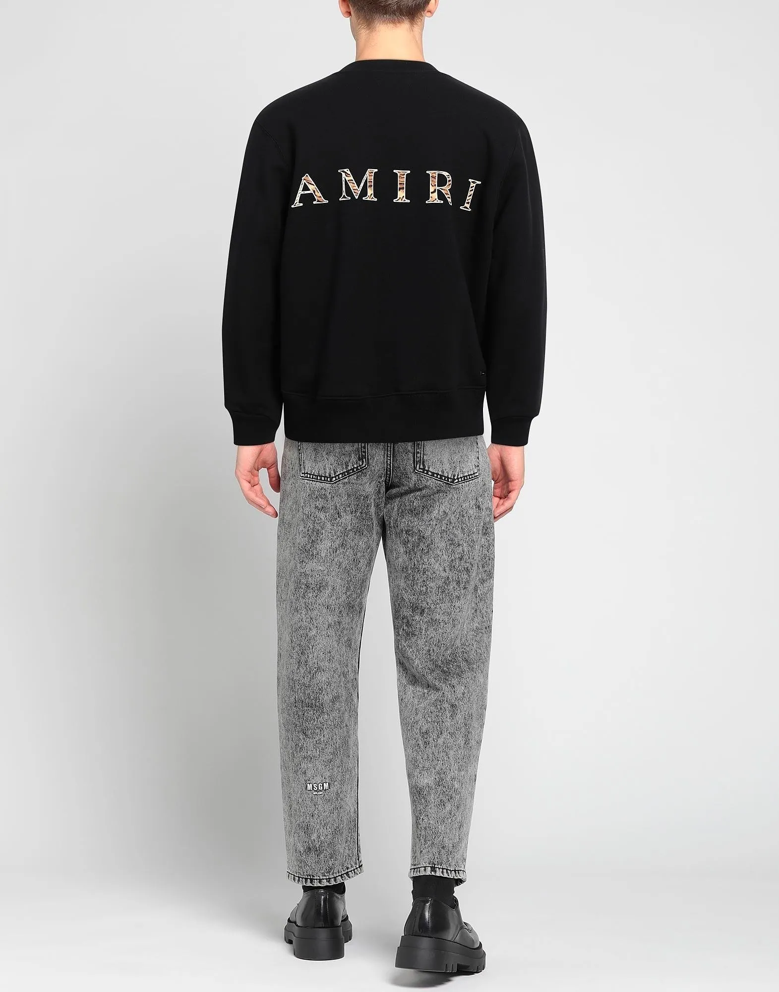 AMIRI  |Crew Neck Street Style Long Sleeves Plain Cotton Logo