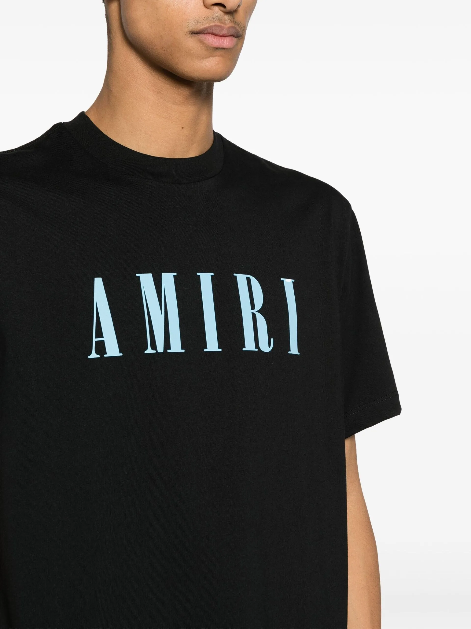 AMIRI  |Crew Neck Street Style Plain Cotton Short Sleeves Logo