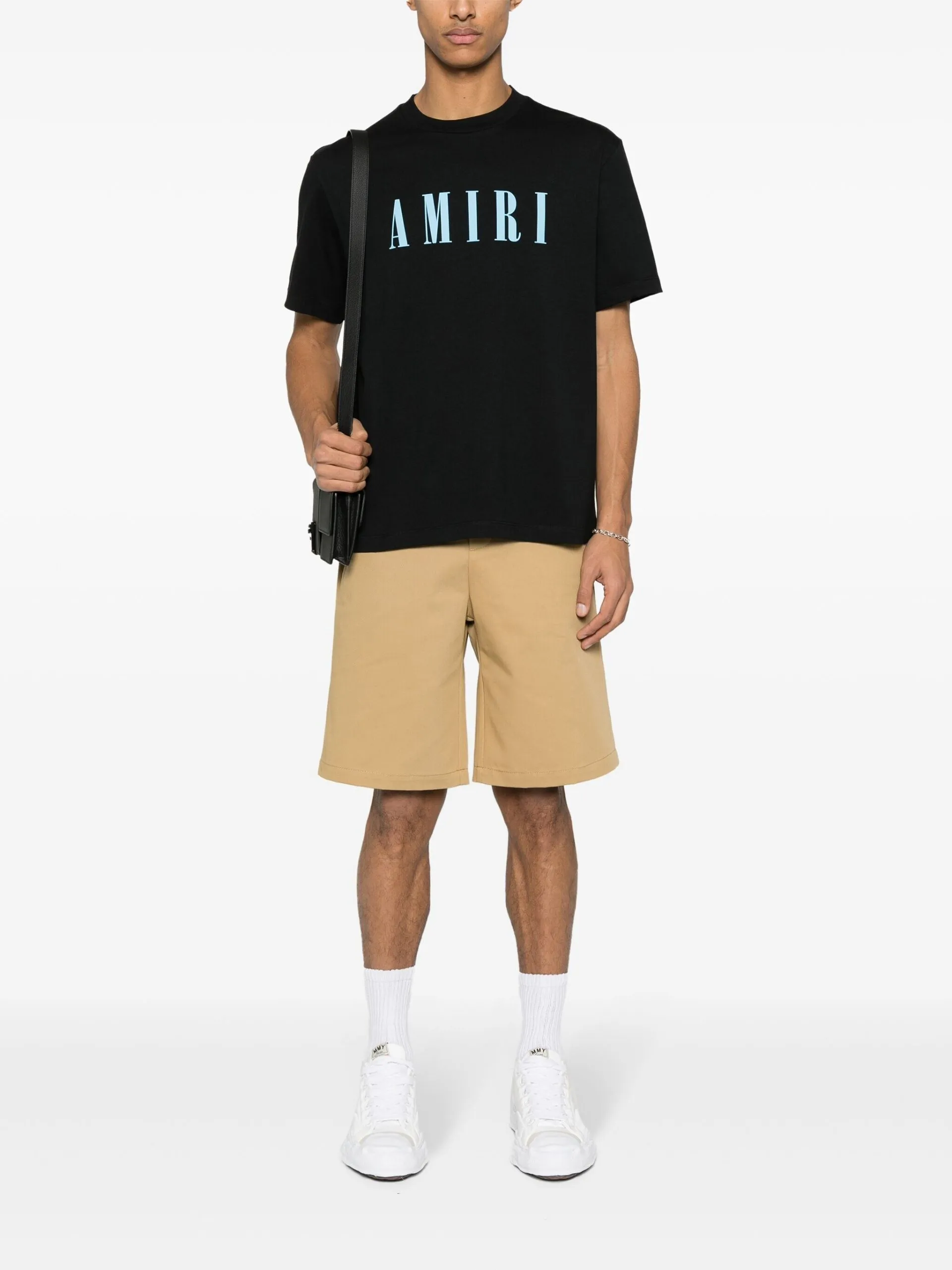 AMIRI  |Crew Neck Street Style Plain Cotton Short Sleeves Logo