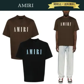 AMIRI  |Crew Neck Street Style Plain Cotton Short Sleeves Logo