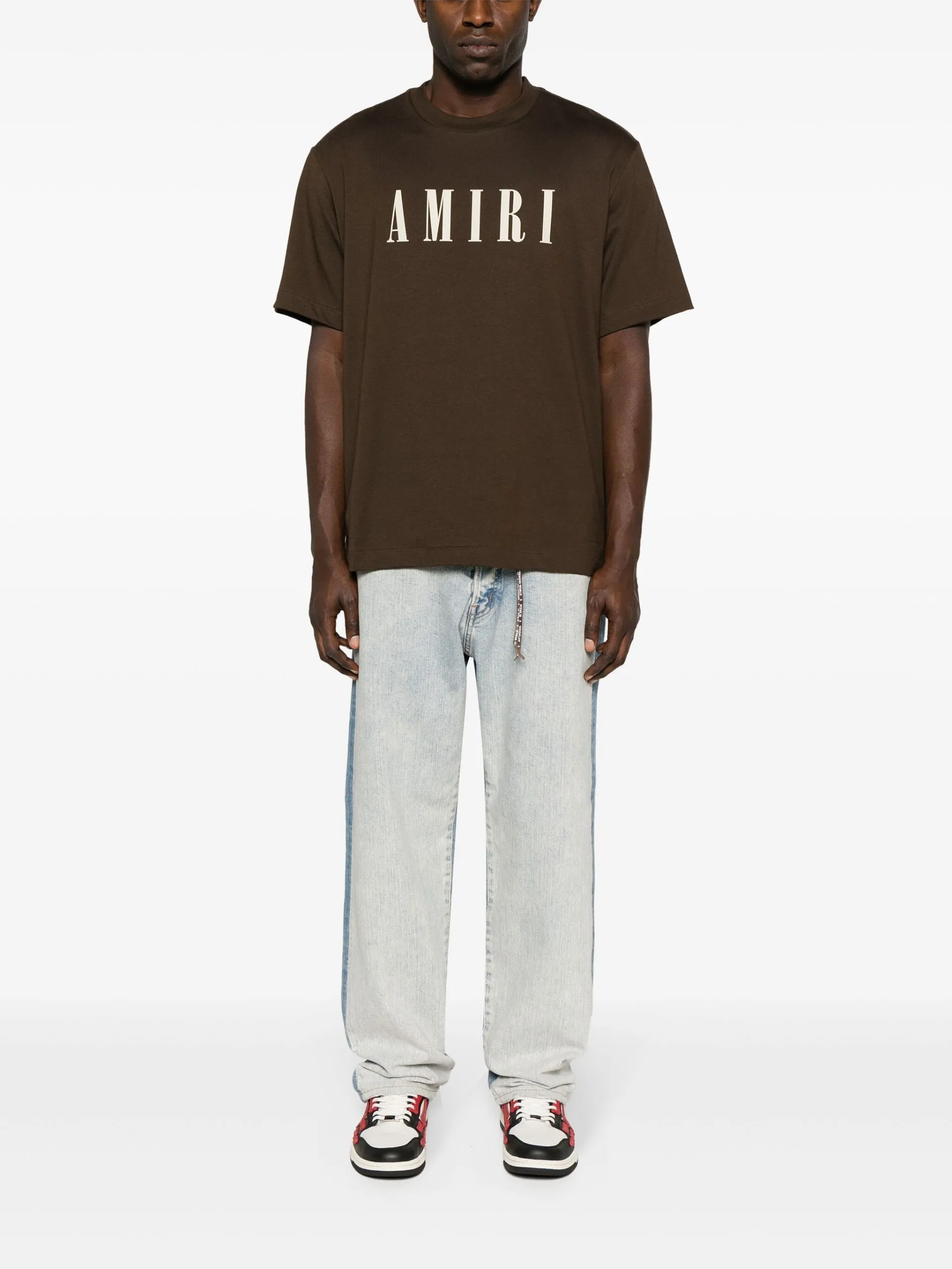 AMIRI  |Crew Neck Street Style Plain Cotton Short Sleeves Logo