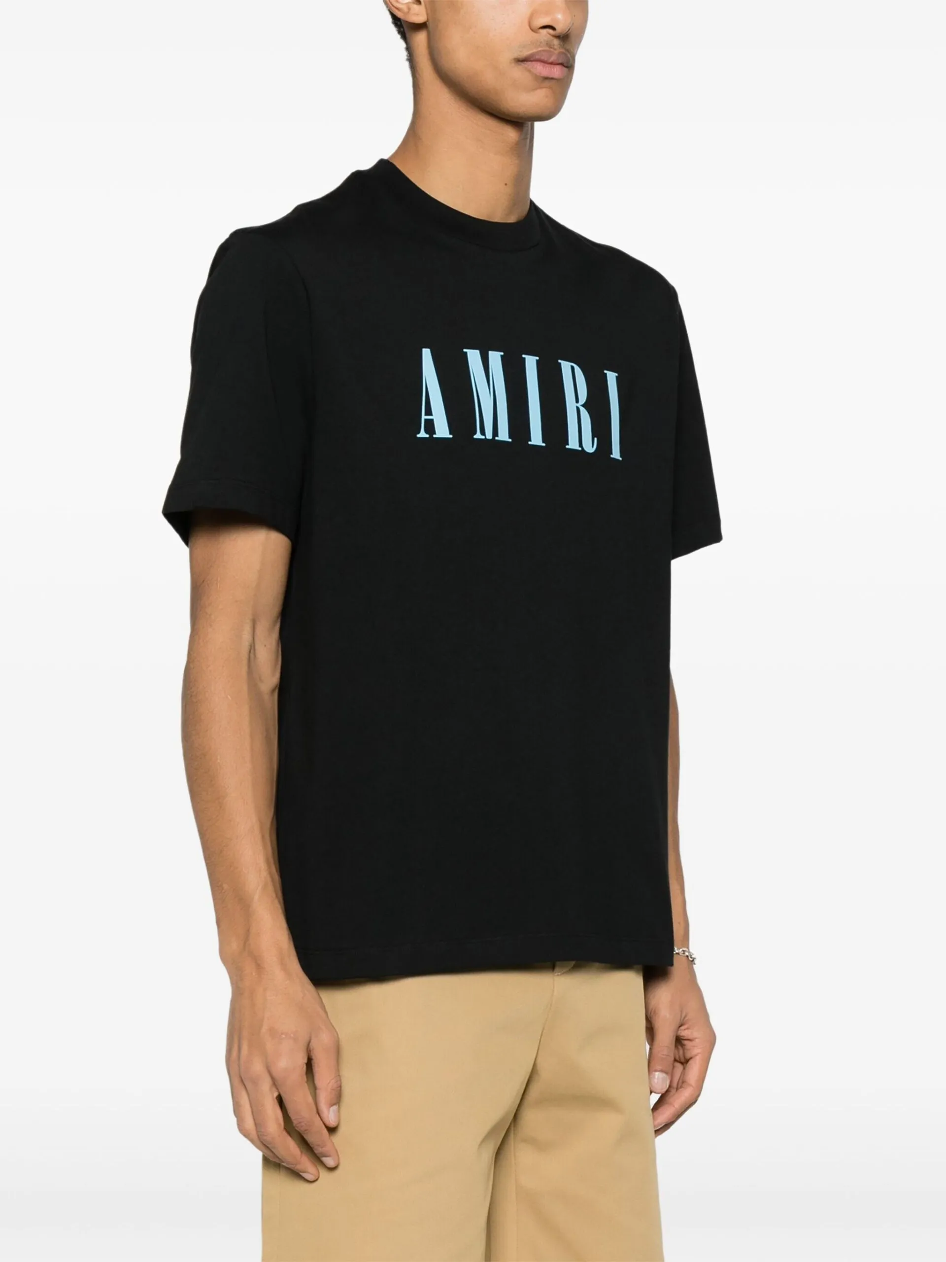 AMIRI  |Crew Neck Street Style Plain Cotton Short Sleeves Logo