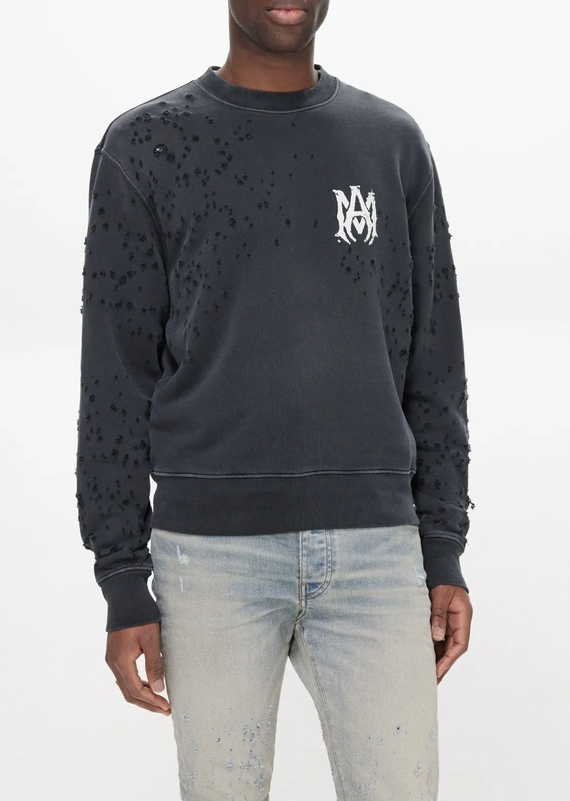 AMIRI  |Crew Neck Sweat Street Style Cotton Logo Sweatshirts