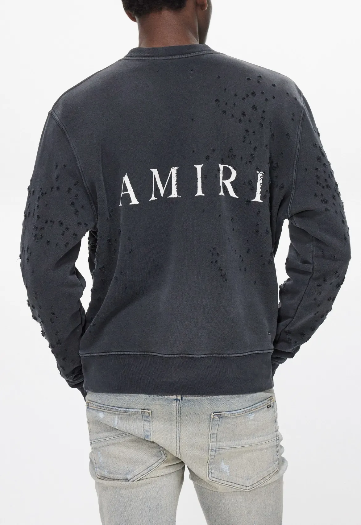 AMIRI  |Crew Neck Sweat Street Style Cotton Logo Sweatshirts