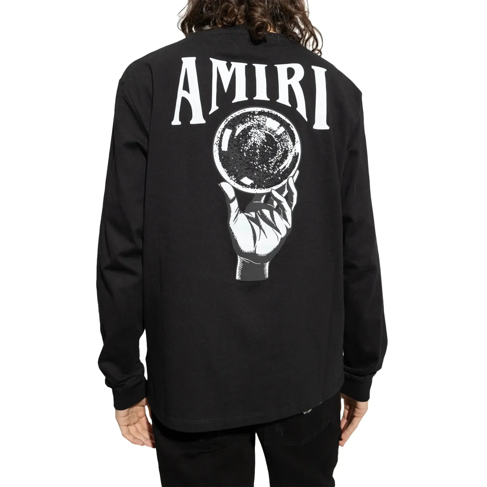 Amiri Crystal Ball Long Sleeve Black T Shirt