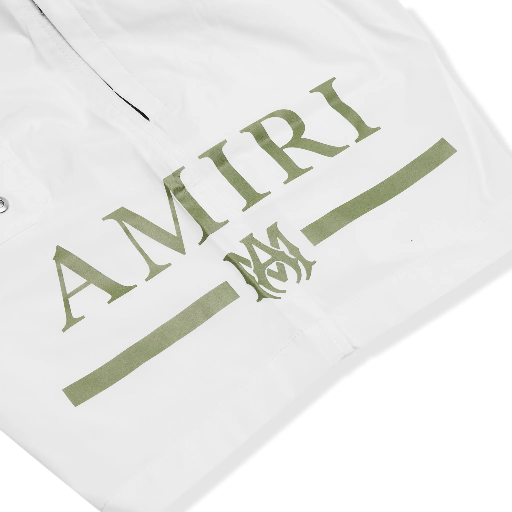 Amiri Ma Bar Logo Swim Shorts White