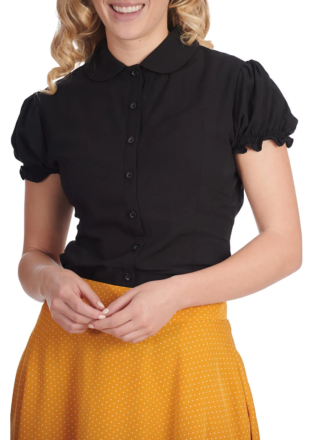 Banned Betsy Bloom 40's Blouse Black