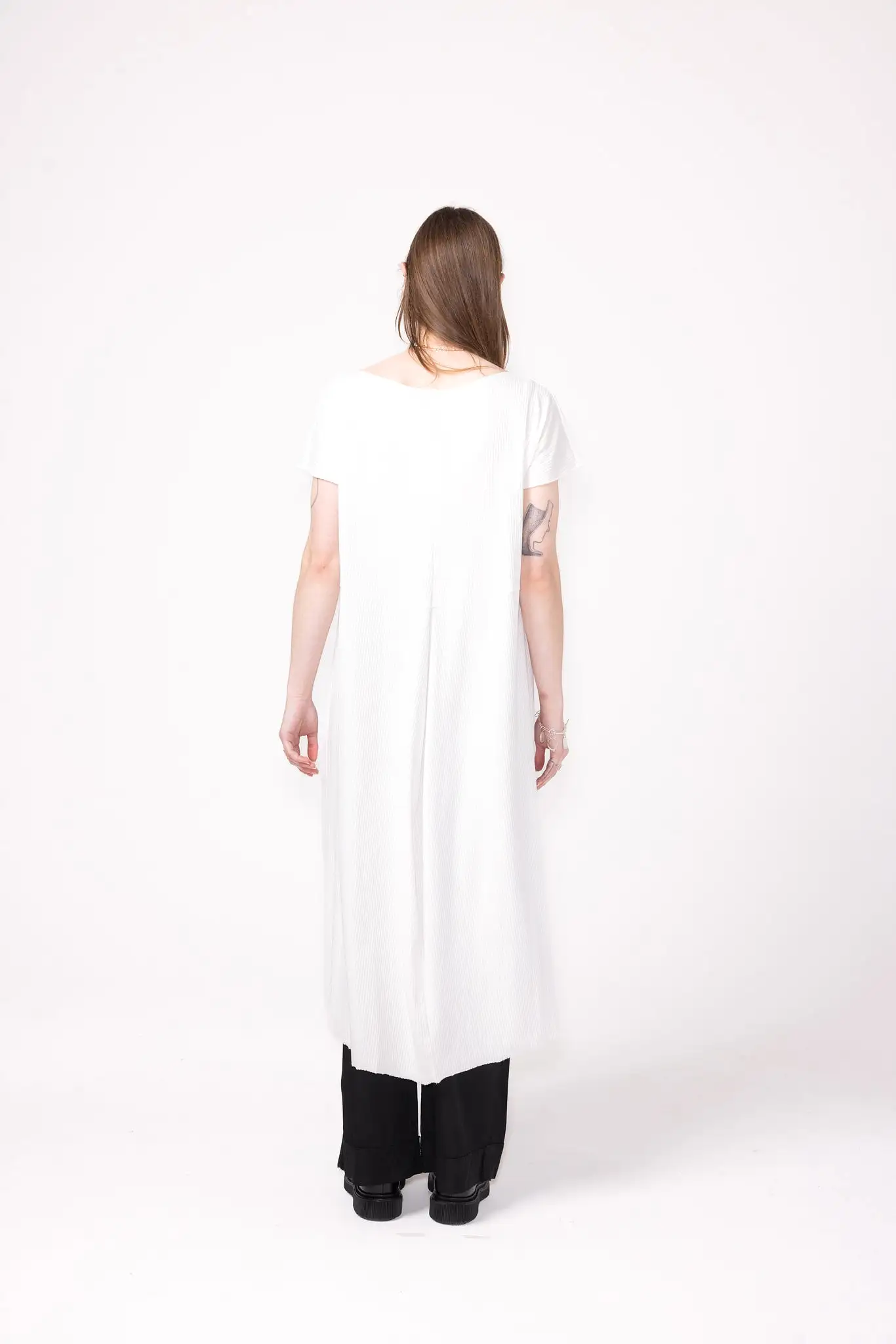 Bend Dress | White Rib