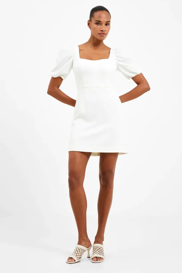 Berina Whisper Puff Sleeve Dress - Summer White