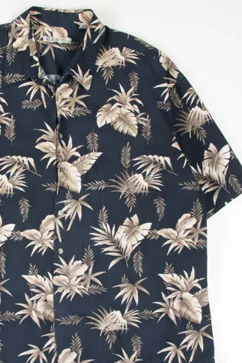 Black Leaves Hawaiian Button Up Shirt