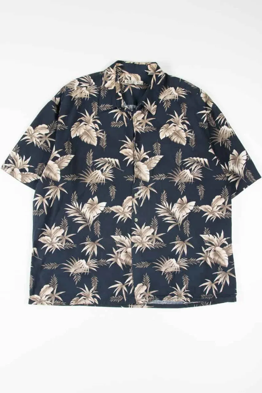 Black Leaves Hawaiian Button Up Shirt