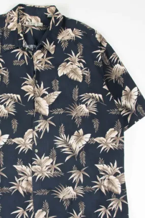 Black Leaves Hawaiian Button Up Shirt