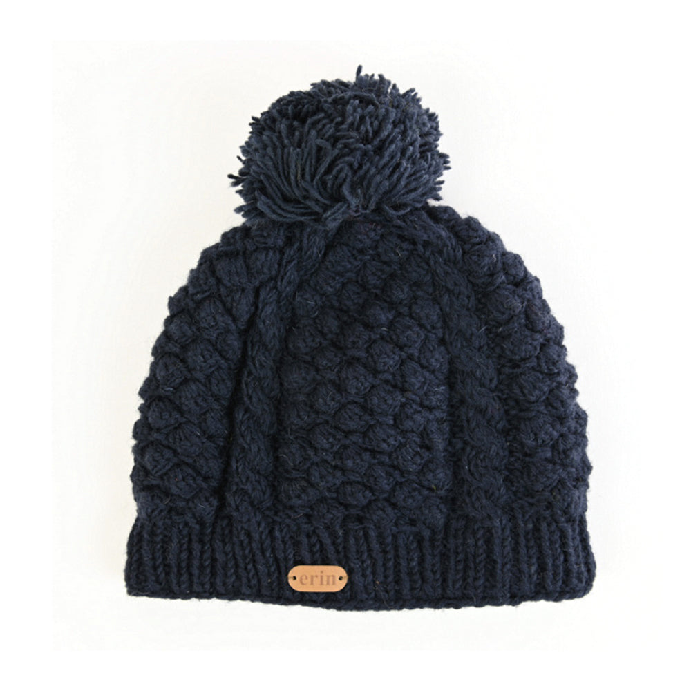 Bobble Style Cable Knit Wool Hat