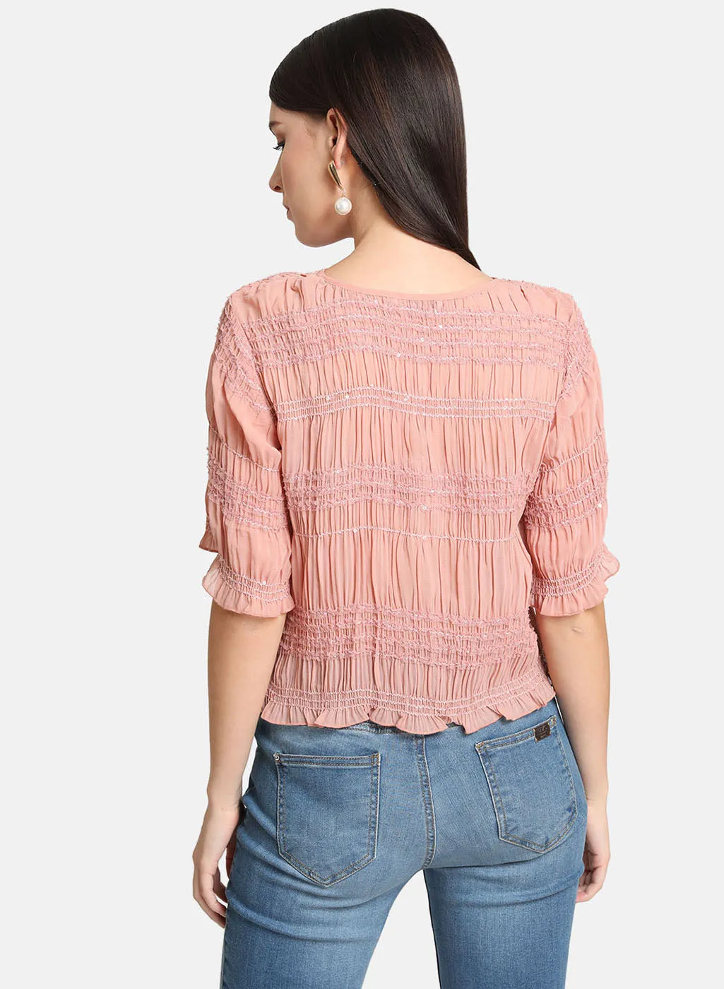 Button Up Top With Smocking