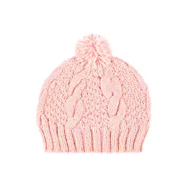 Cable Knit Beanie, Pink