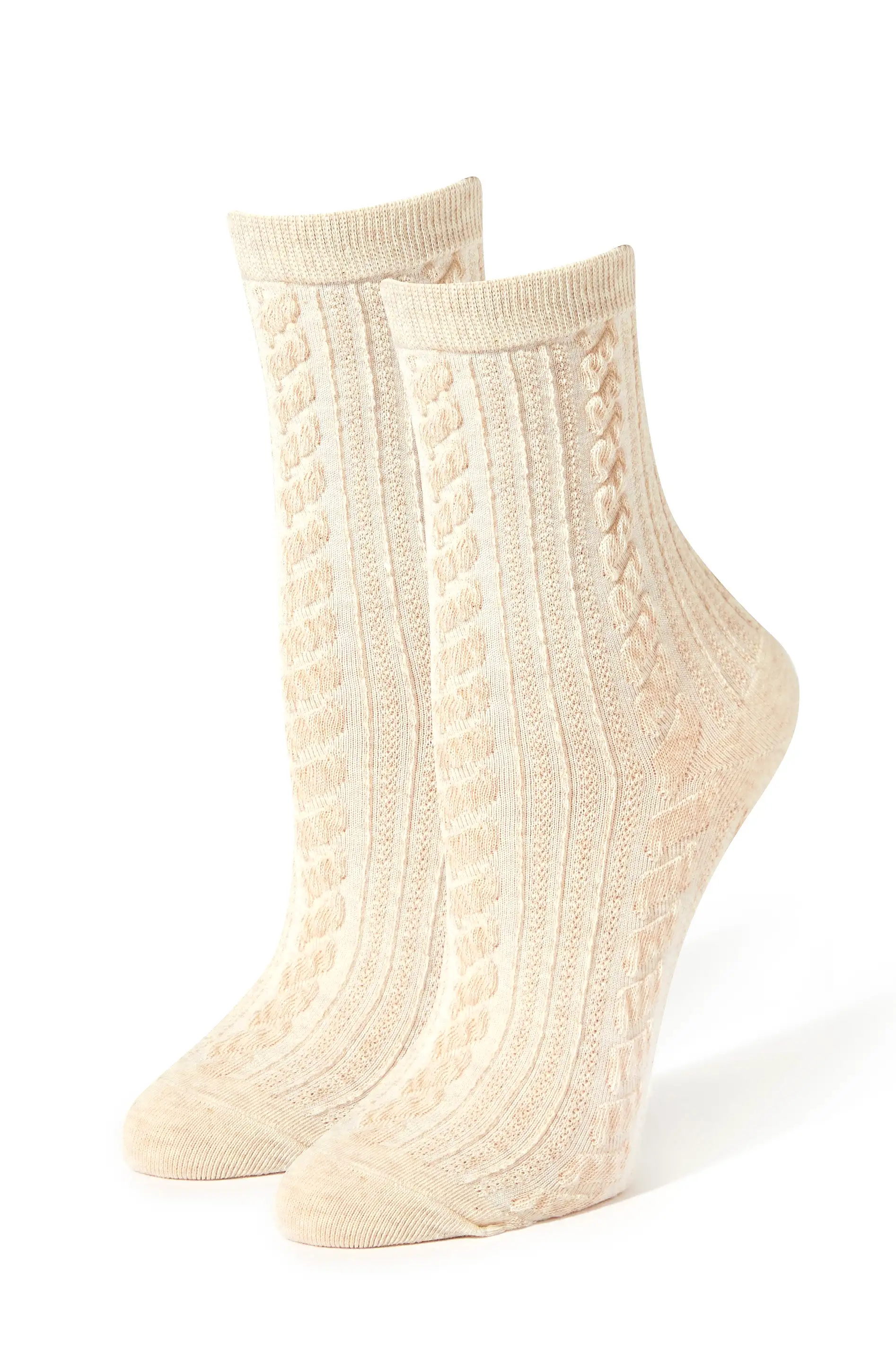 Cable Knit Crew Socks