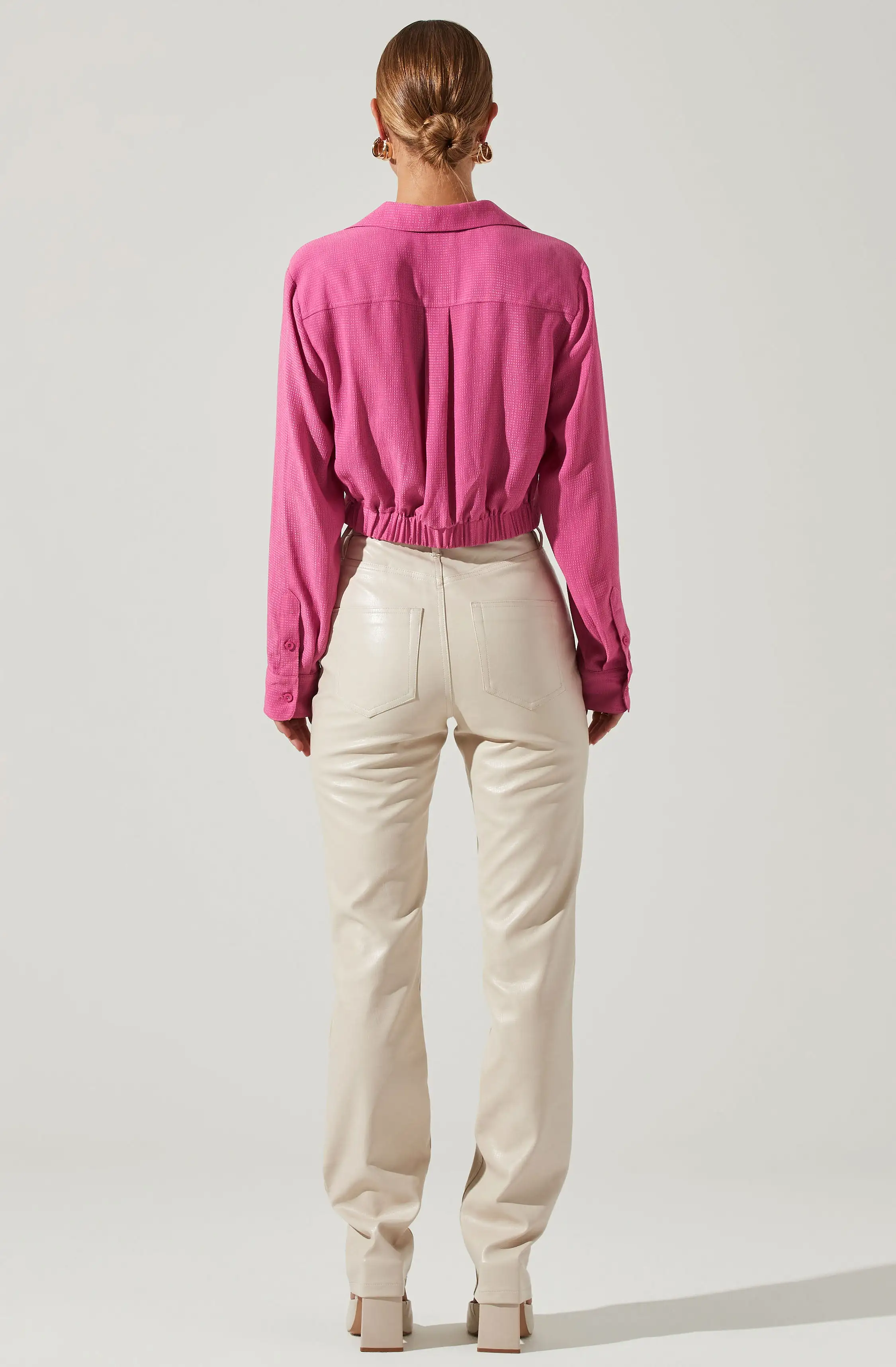 Camden Cropped Button Down Collared Top