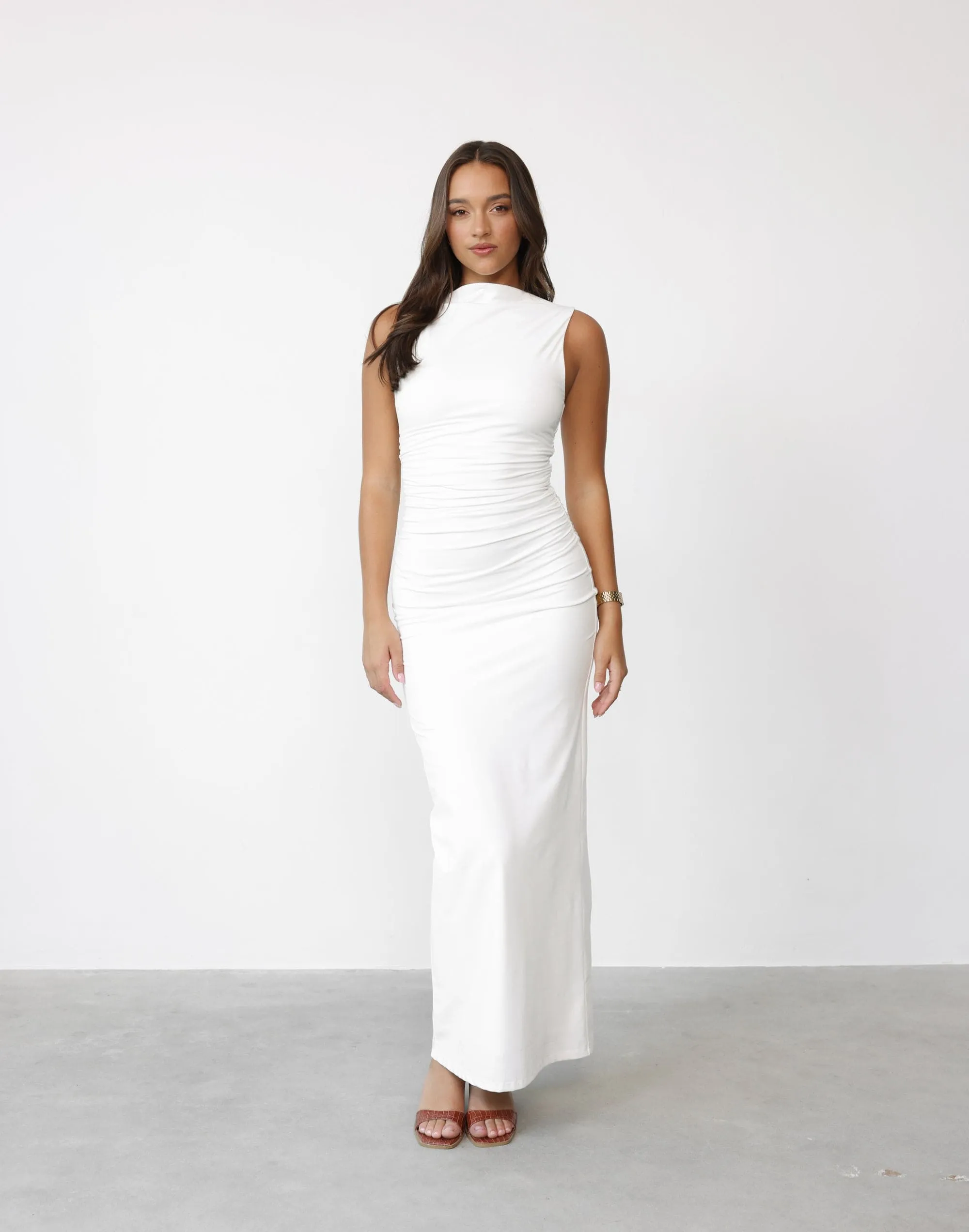 Caprice Maxi Dress (White)