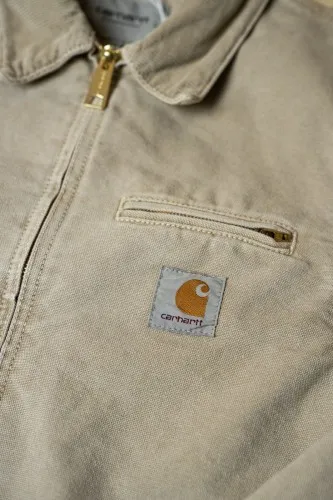 Carhartt WIP Detroit Jacket Dusty Hamilton Brown, 100% Organic Cotton 'Dearborn' Canvas, 12 oz, cotton poplin lined body, nylon 