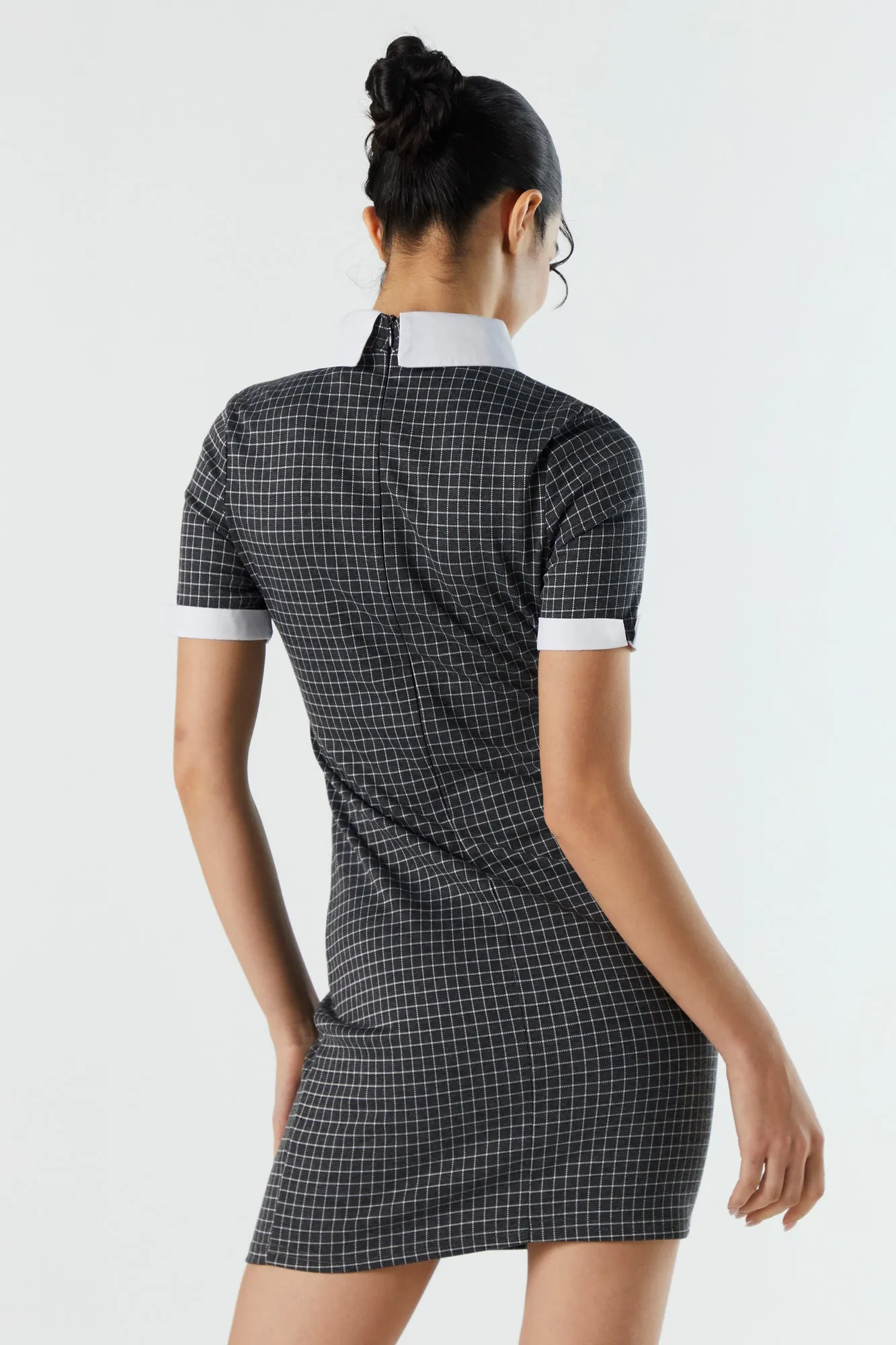 Checkered Collared Mini Dress