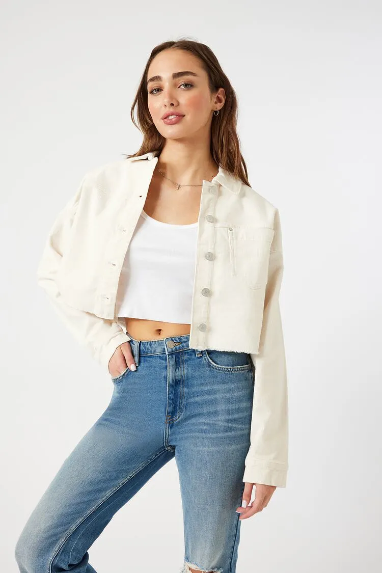 Corduroy Cropped Trucker Jacket