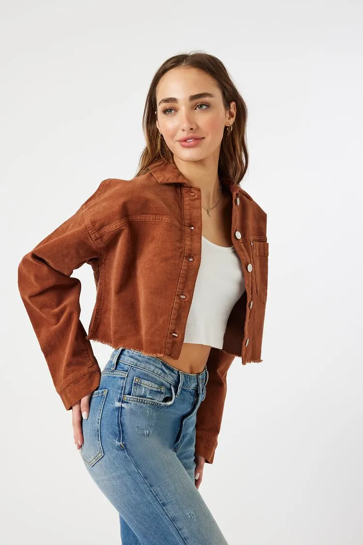 Corduroy Cropped Trucker Jacket