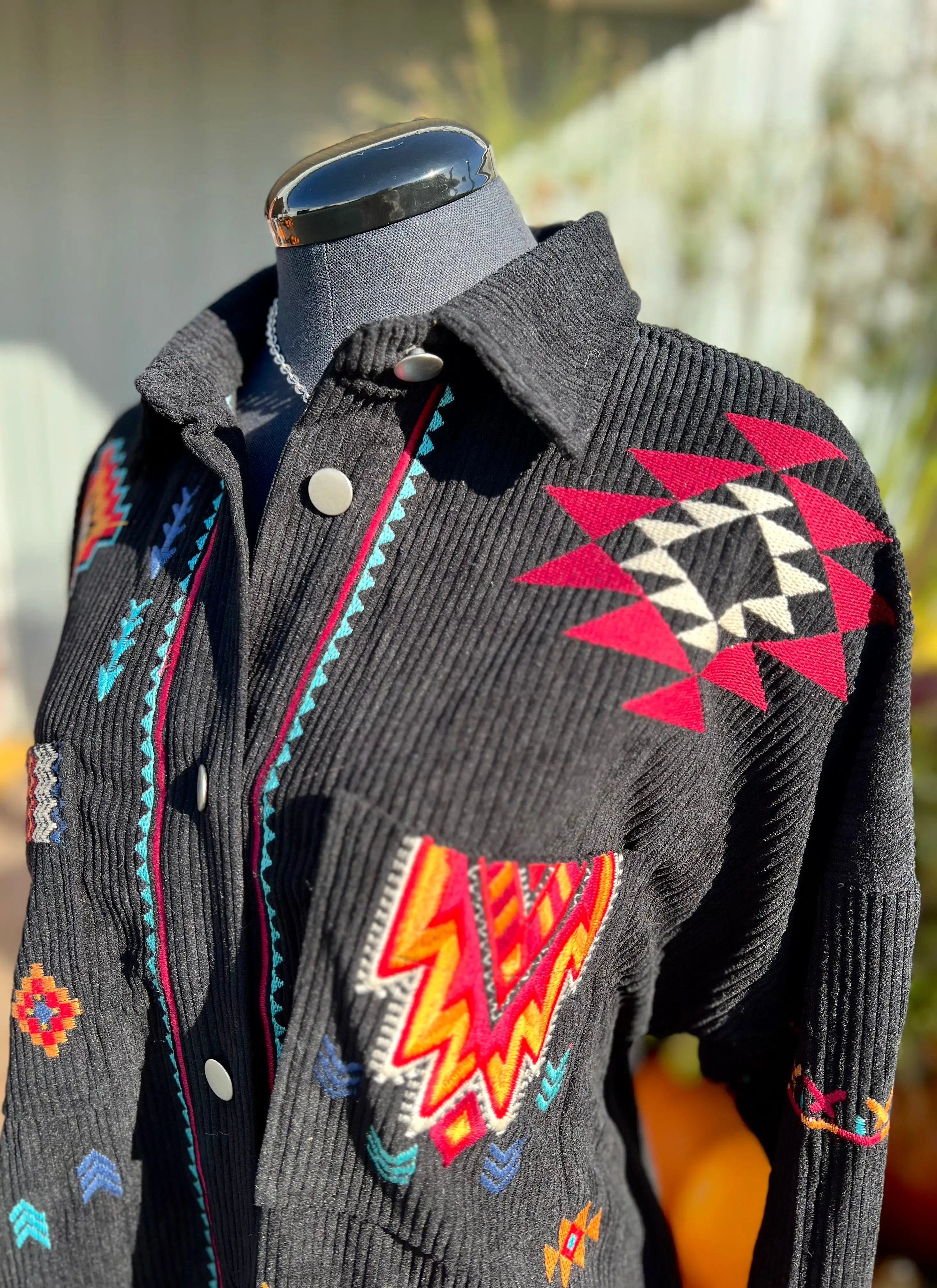 Corduroy Jacket with Southwest Embroidery