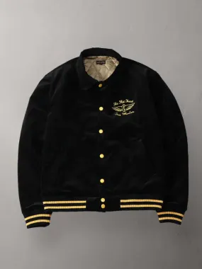 Corduroy Varsity Jacket - Black