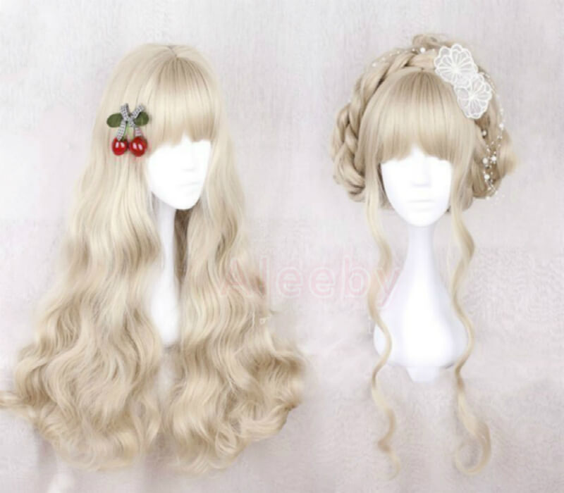 CUTE DOLL BLONDE LONG CURLY WIG BY70160