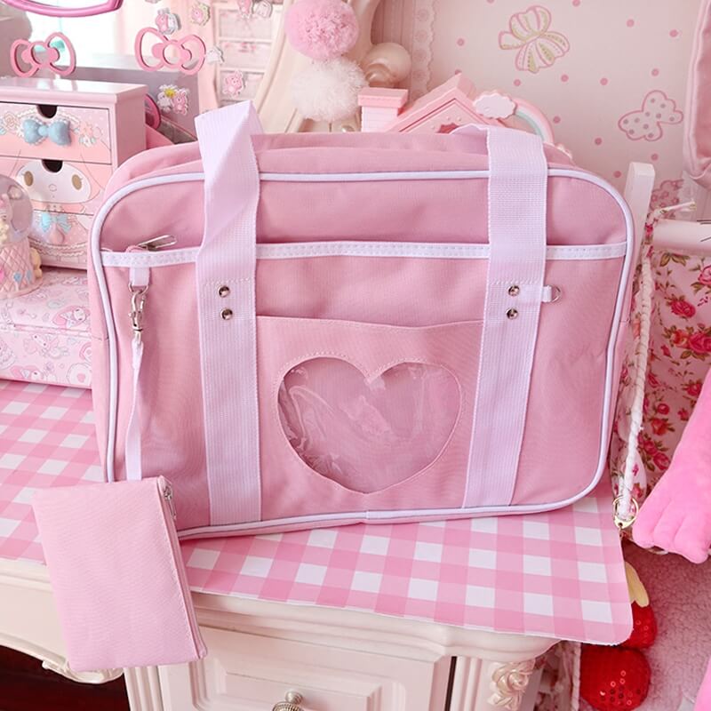 CUTE PINK LOVE TRAVEL HANDBAG BY92021