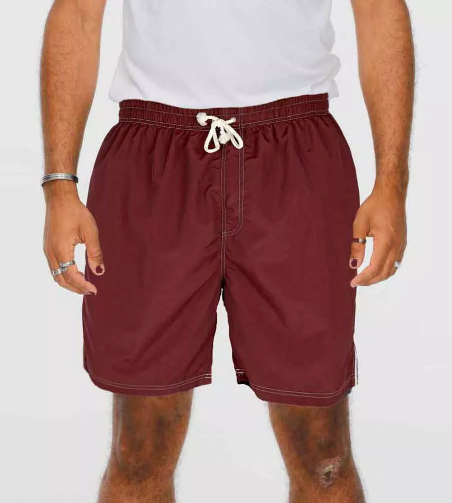 D555 Mens Burgundy Full Length Swim Short (YARROW BURGUNDY)