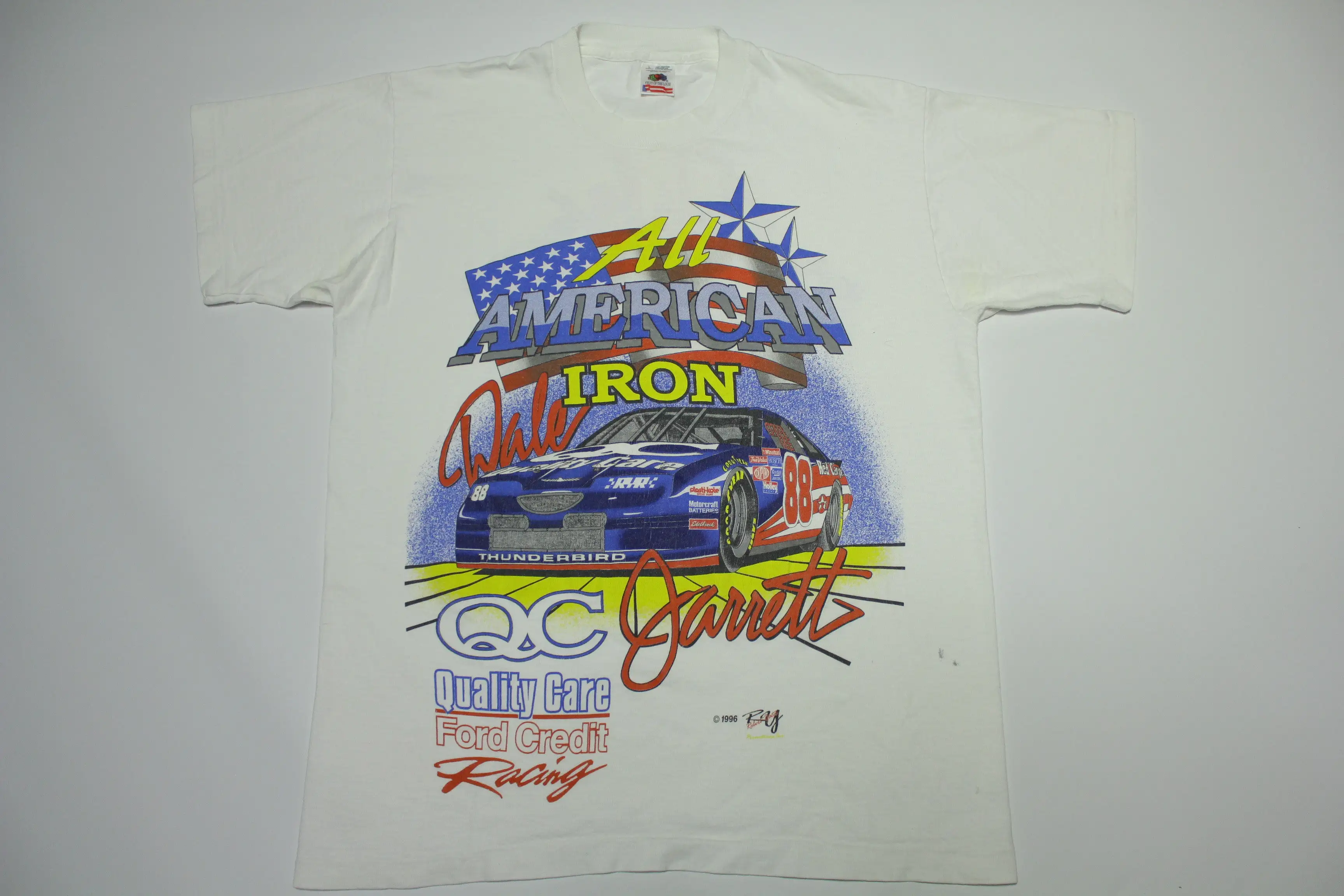 Dale Jarrett All American Iron Vintage 90's Nascar 88 QC Racing Single Stitch FOTL T-Shirt