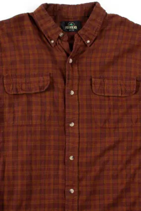 Dark Orange Plaid Button Up Shirt