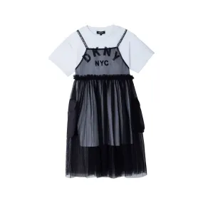 Dkny Two In One Black And White Dress For Girl And Teen