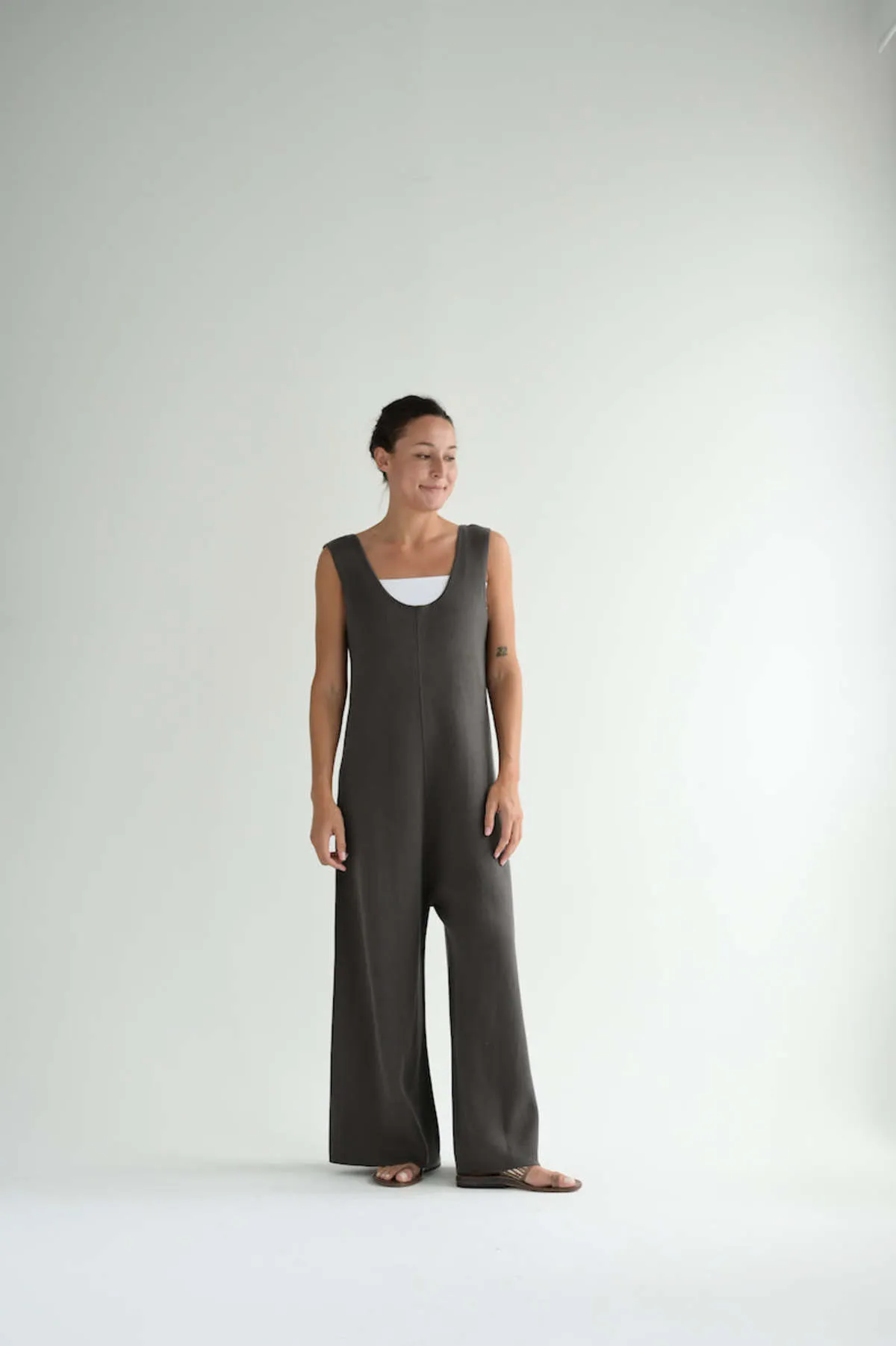 Double Knit Jumpsuit - Coal