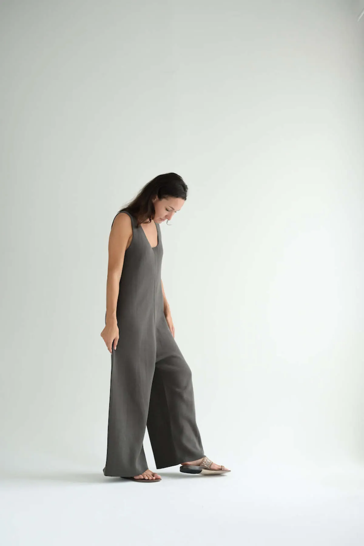 Double Knit Jumpsuit - Coal