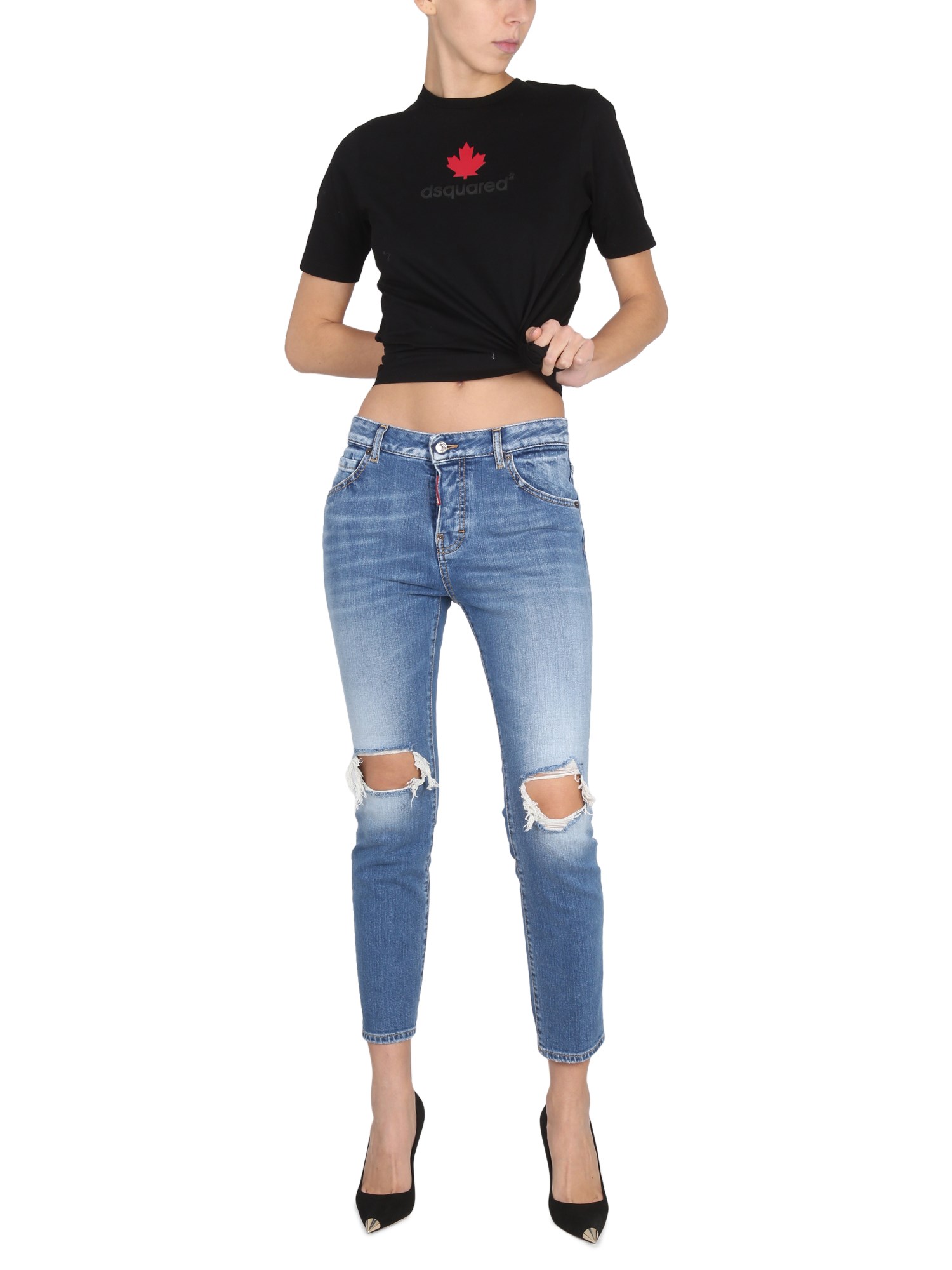 DSQUARED    COOL GIRL JEANS IN COTTON DENIM