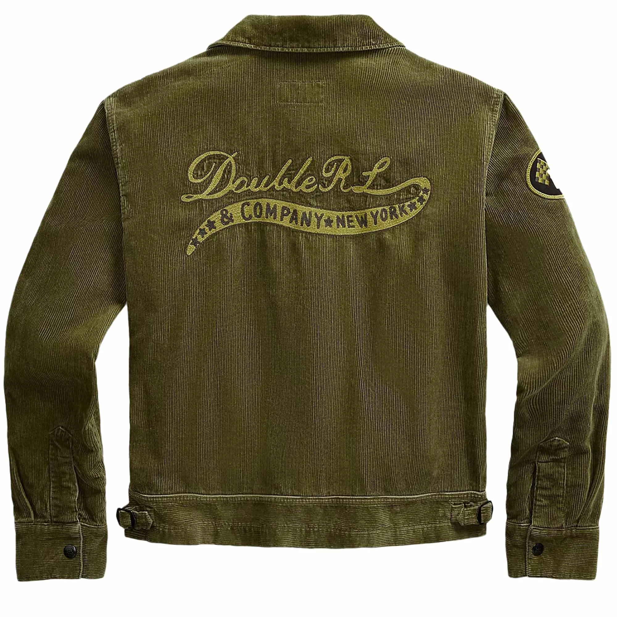 Embroidered Corduroy Jacket - Olive