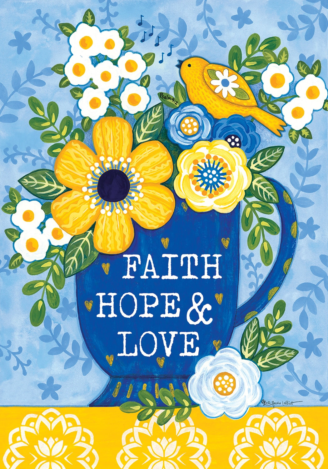 Faith Hope and Love Garden Flag