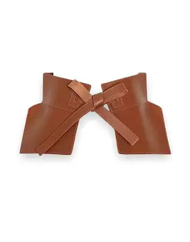 Faux Leather Wide Tie Knot Belt