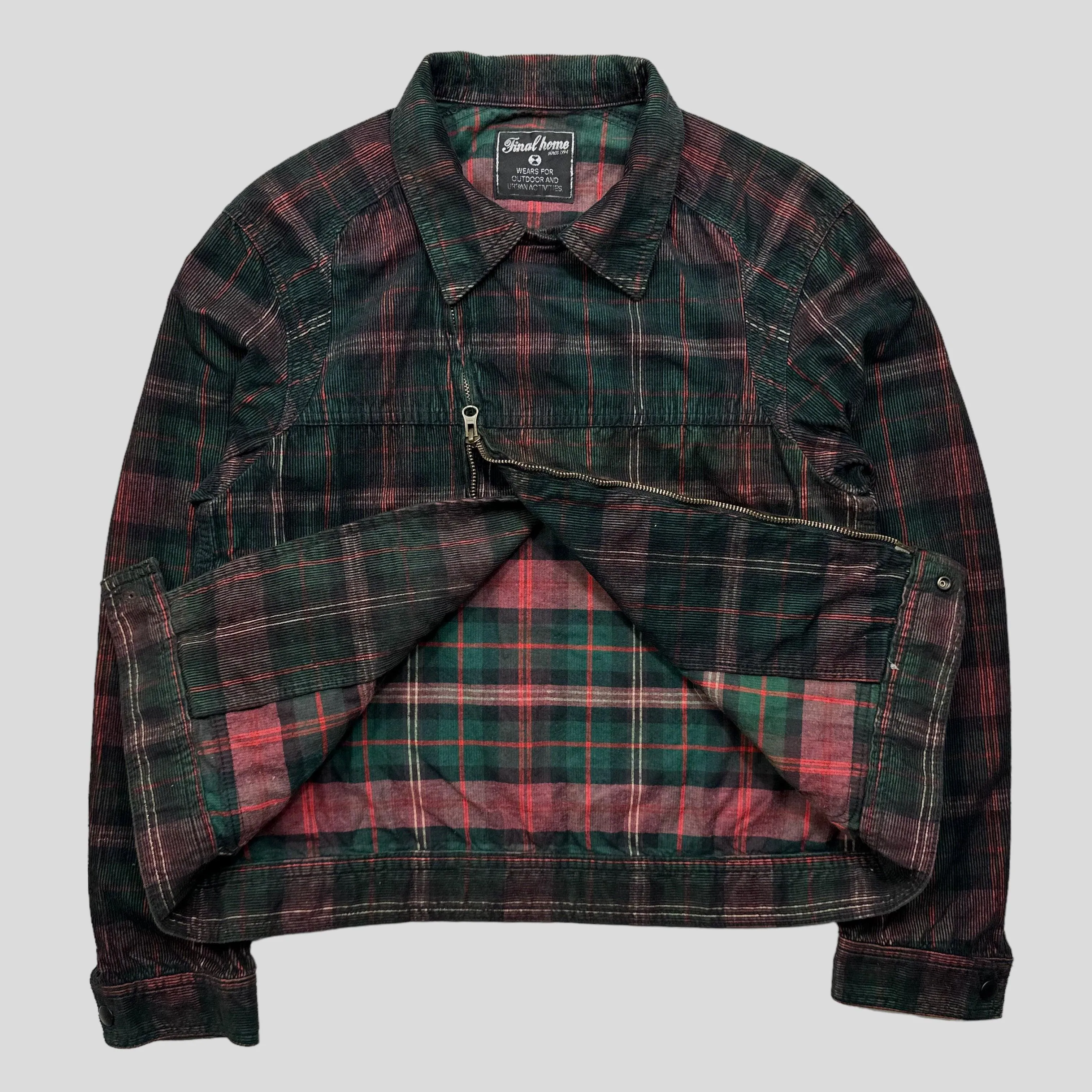 Final Home Corduroy Plaid Cropped Jacket - M (S)