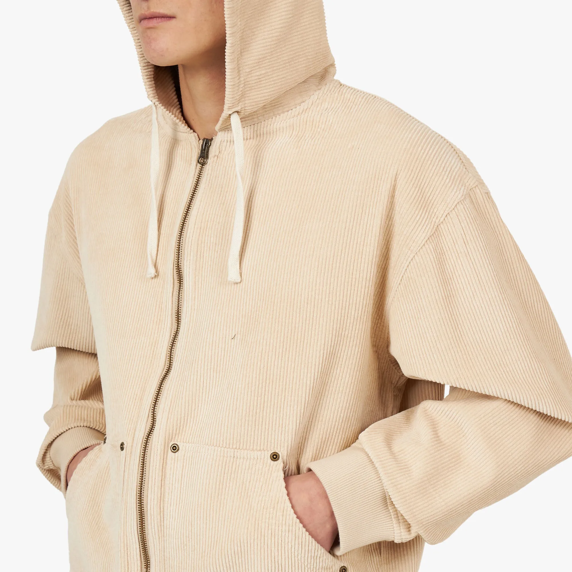 Fucking Awesome KO Corduroy Zip Hoodie Jacket / Cream