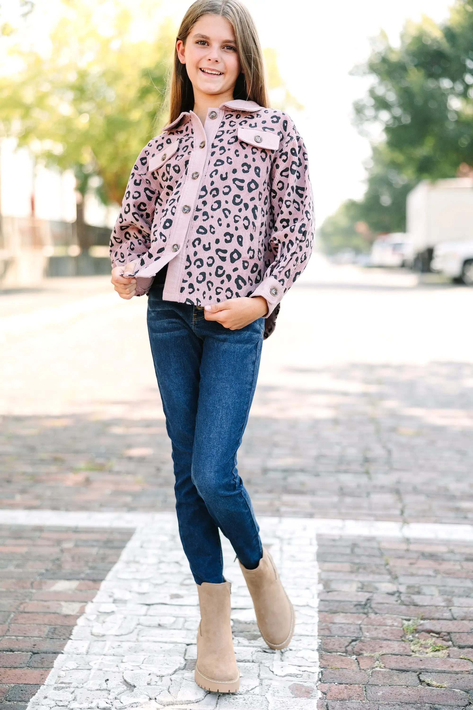 Girls: Good Outfit Day Corduroy Leopard Jacket