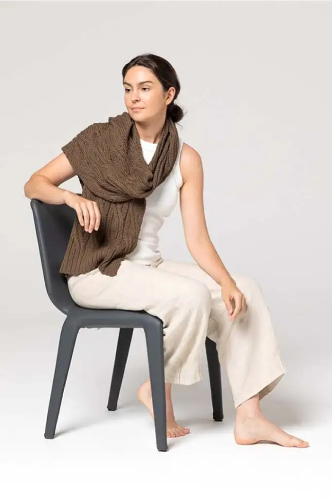 Indus Design - Chunky Cable Knit Scarf - Bark