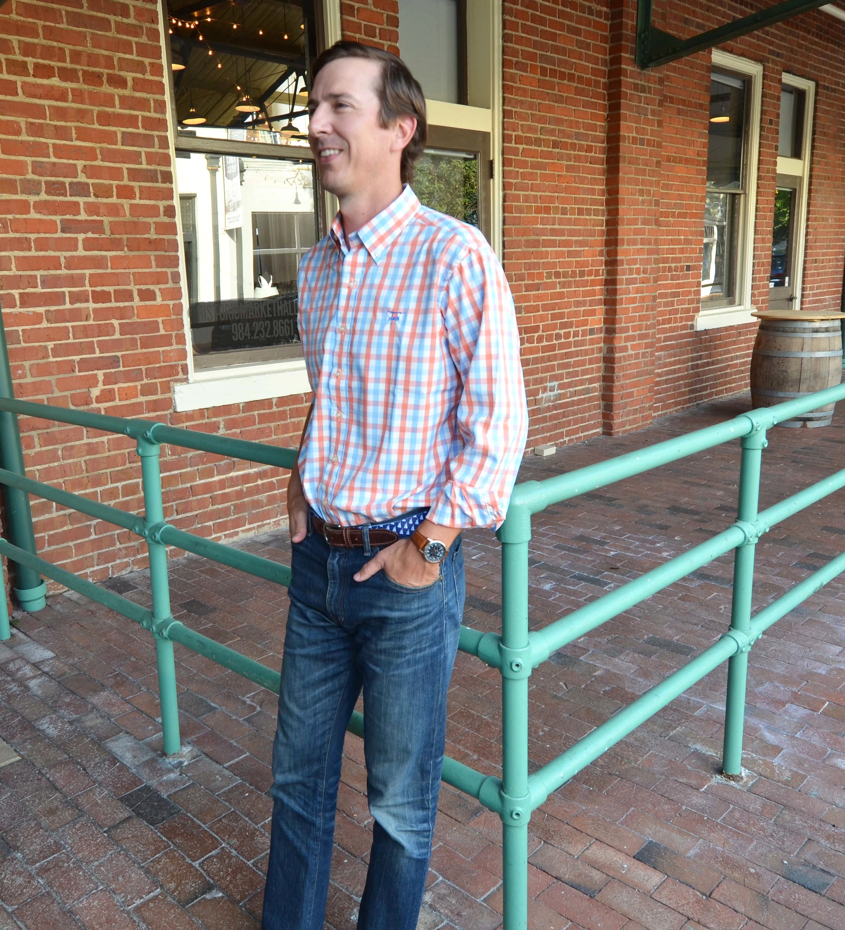 Islander Button Down - Coral/Bell