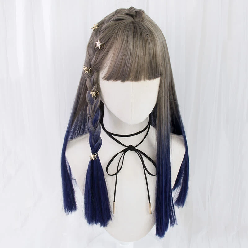 JK Gray Blue Gradient Wig AD20001